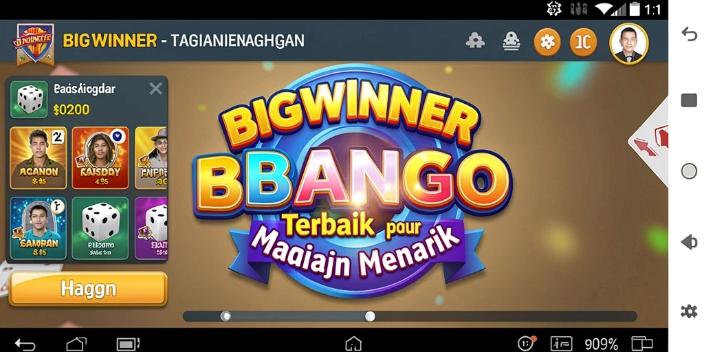 Tampilan gameplay seru dari BIGWINNER dengan momen menang bingo.