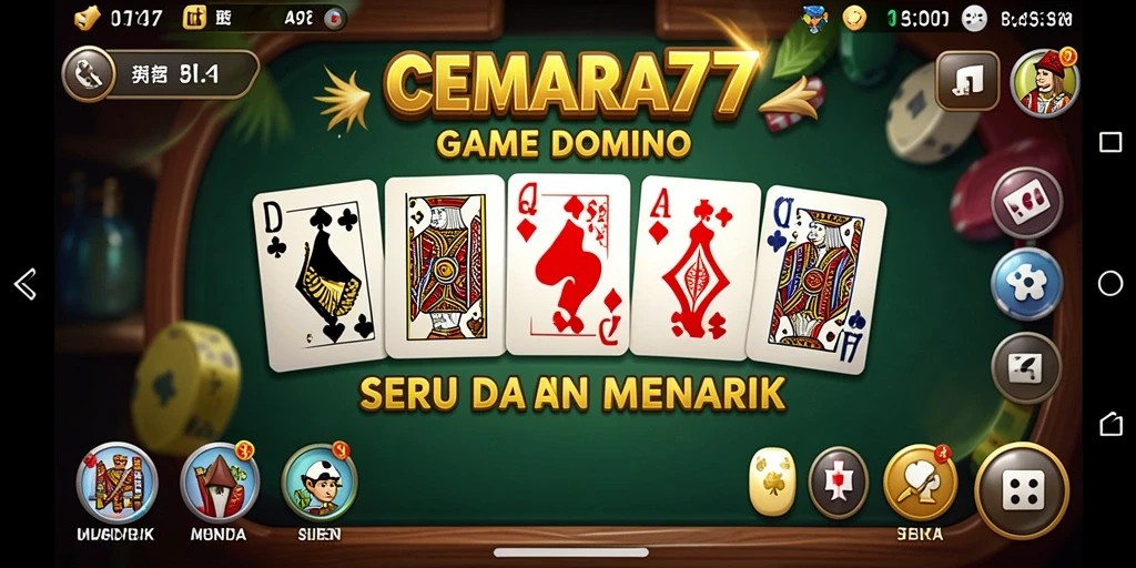 Screenshot gameplay CEMARA777 yang menampilkan keseruan bermain Domino.