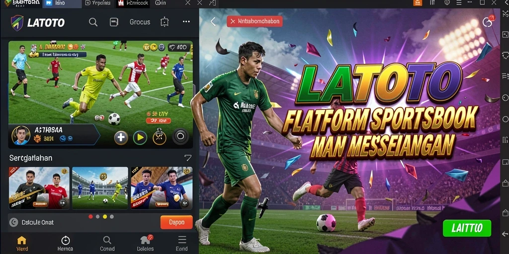 Tampilan utama LATOTO dengan fitur taruhan olahraga yang menarik.