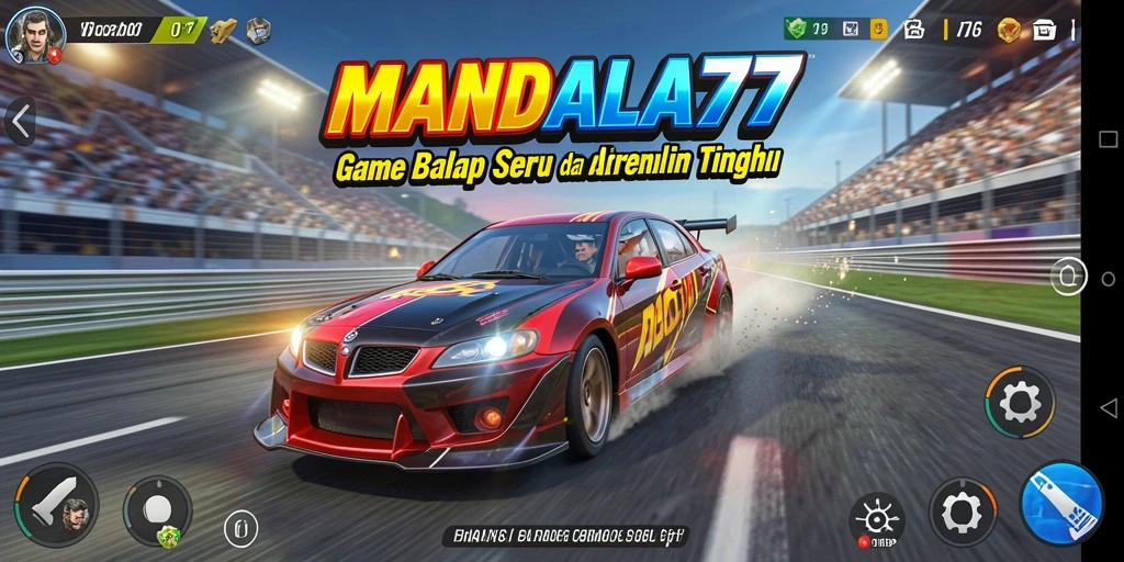 Tampilan balapan seru di MANDALA77 dengan grafik memukau.