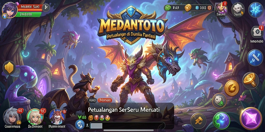 Screenshot gameplay MEDANTOTO menampilkan petualangan seru di dunia fantasi.