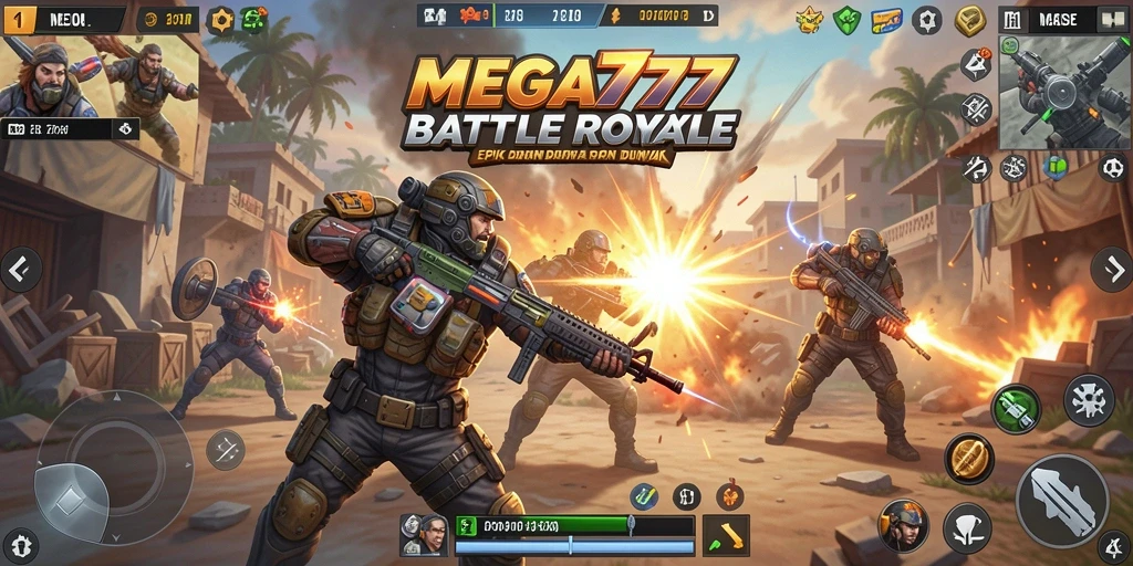 Tampilan menarik dan gameplay seru di MEGA777 Battle Royale.