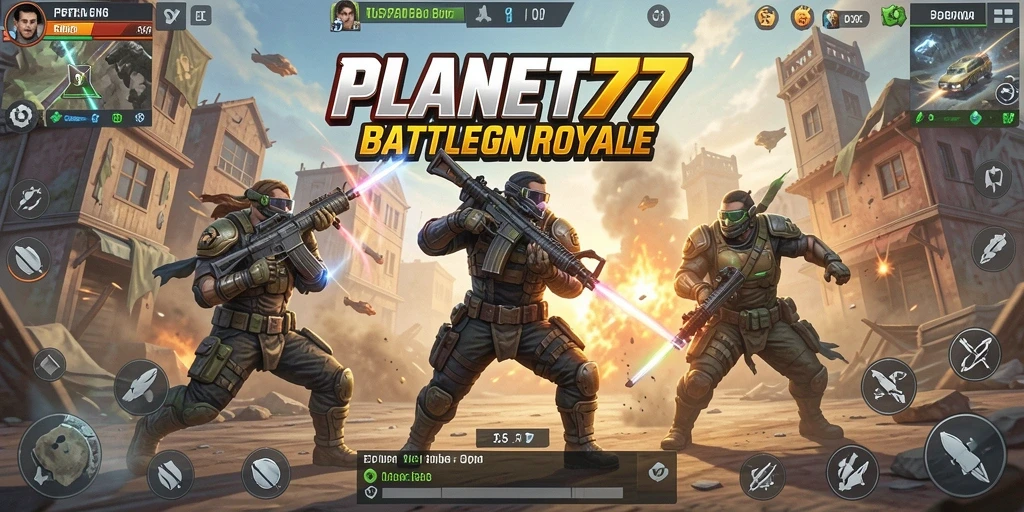 Tangkapan layar menampilkan pertempuran seru dalam game Battle Royale.