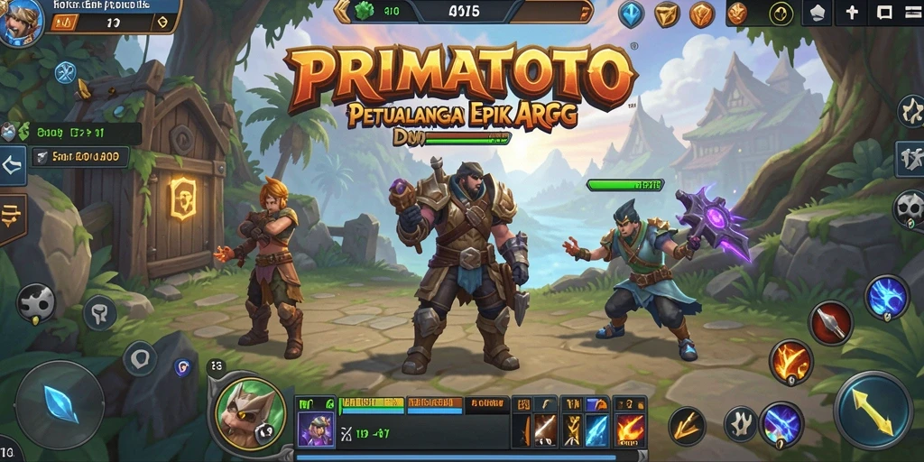 Screenshot gameplay <strong>PRIMATOTO</strong> menampilkan pertarungan seru dan karakter yang dinamis.