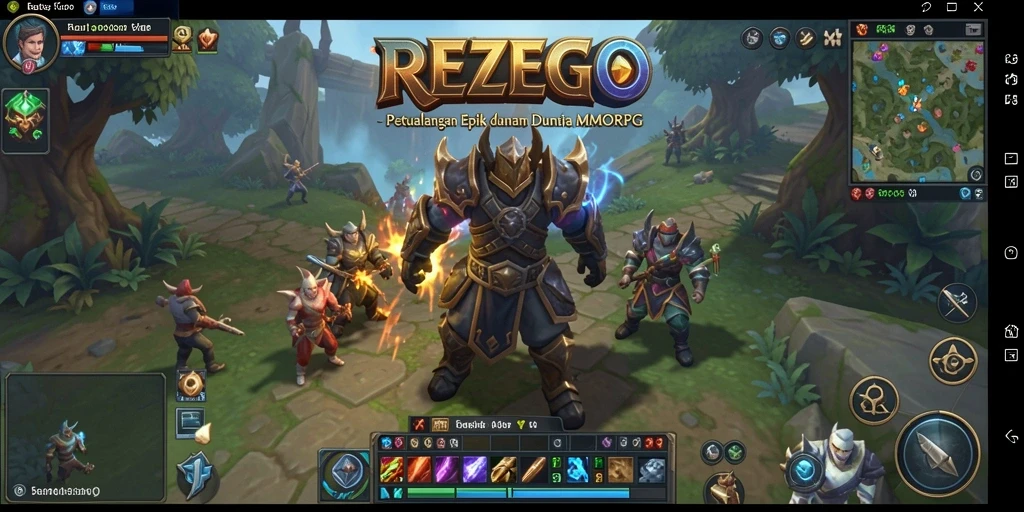 Tampilan gameplay REZEGO yang menakjubkan dalam dunia MMORPG.