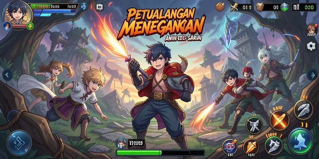 Gameplay T9999 yang penuh warna dan karakter menarik.