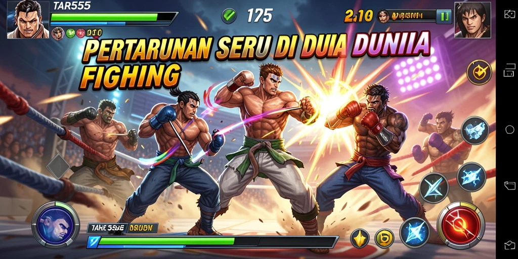 Screenshot TAR555 menunjukkan kerenya pertarungan dalam game Fighting.