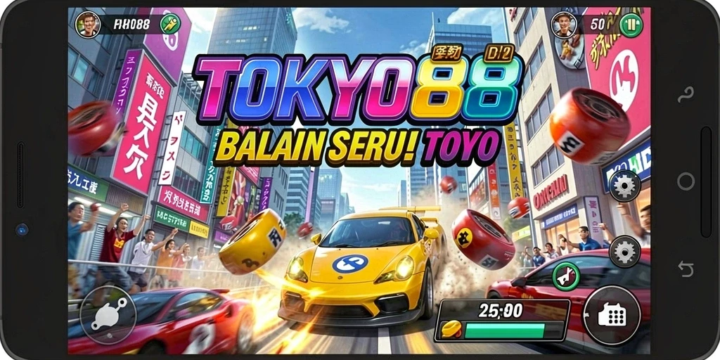 Gameplay balapan yang seru dan penuh aksi di TOKYO88.