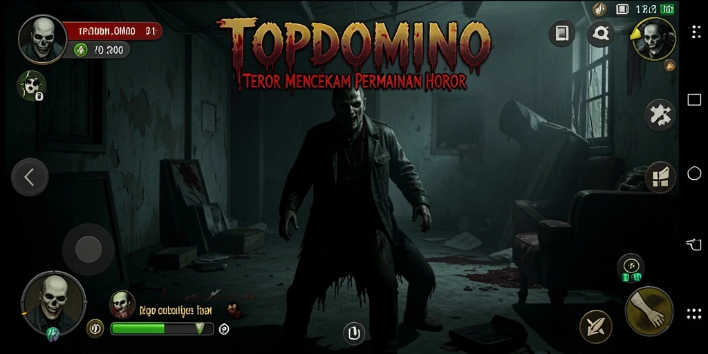 Tampilan gameplay <strong>TOPDOMINO</strong> yang menegangkan dan menyeramkan.