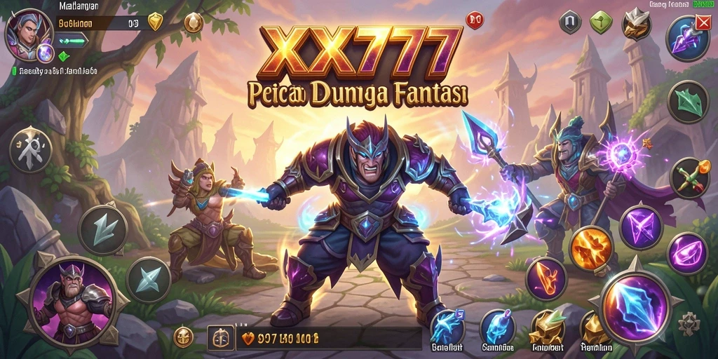 Tampilan aksi seru di dunia fantasi XXX777.